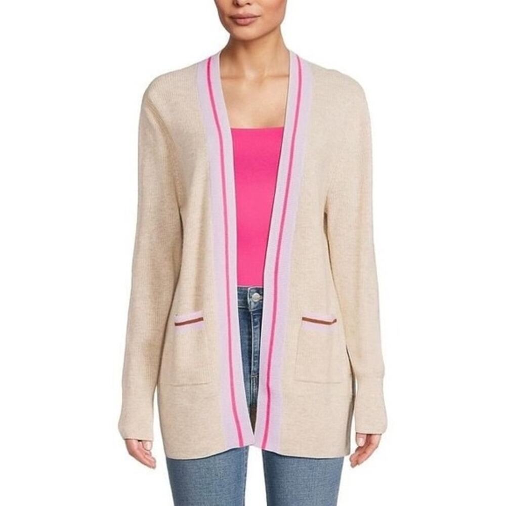 nwt LISA TODD sz XL cashmere blend long striped cadigan